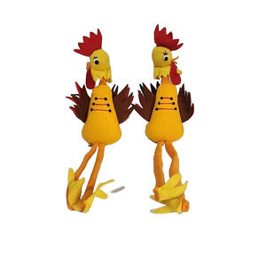 Vintage 2 Toss Toys Handmade By Ellner Felt Roosters